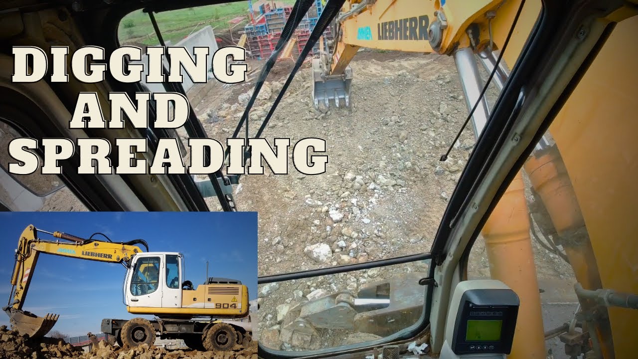 Excavator LIEBHERR 904 Working Construction | Operator Cab View