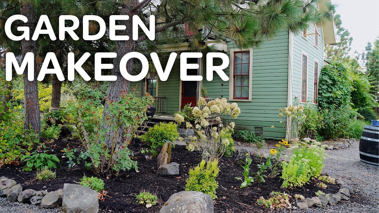 Hydrangea Garden Makeover | Planting | Mulch | Rock | garden cleanup