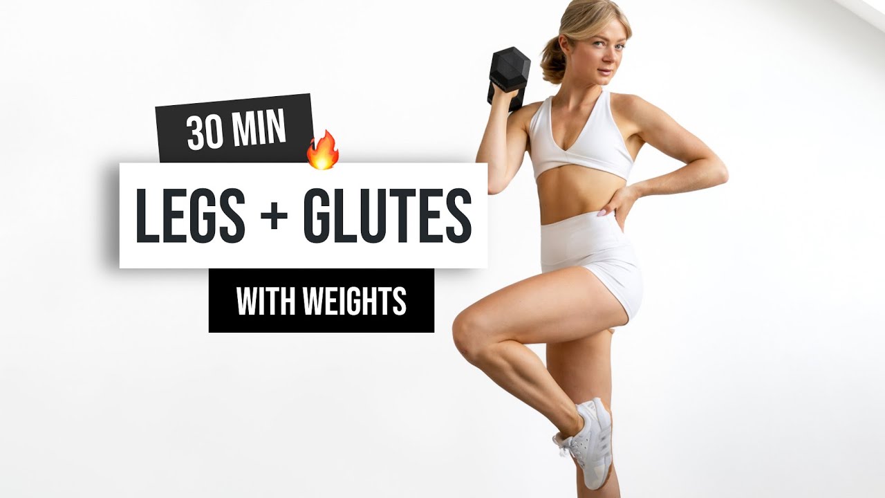 30 MIN KILLER LEG DAY Workout - With Weights - TONE your lower body at Home! Lean Legs and Booty