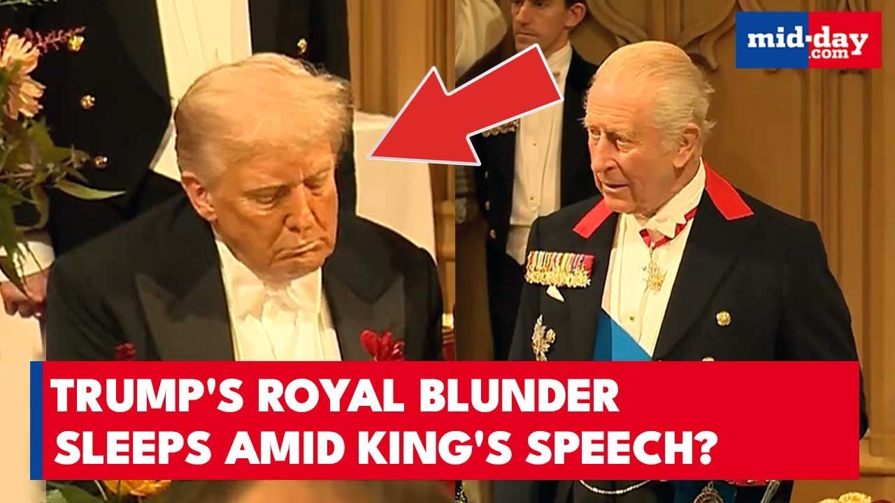 ON CAM: Trump CAUGHT Dozing Off During King Charles&rsquo; Speech at Windsor Castle Banquet | WATCH