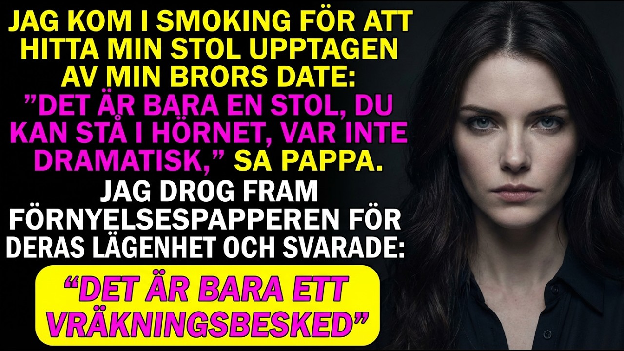 Mina föräldrar hånade: “Det är bara en stol, du kan stå!” — jag tog fram kontraktet.