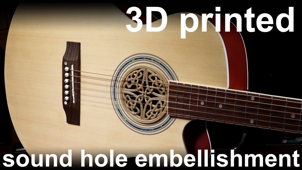 3D printed guitar sound hole cover,  feedback suppressor