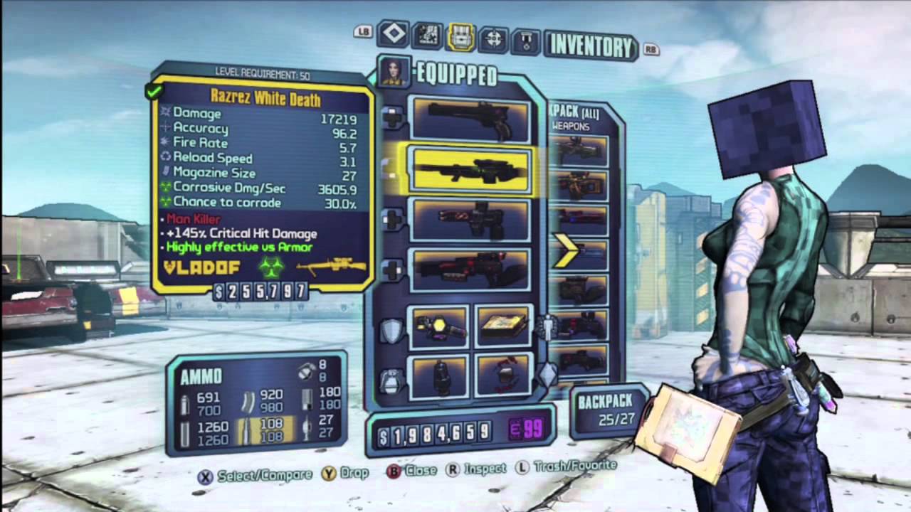 Borderlands 2 - Level 50 Legendary Weapons