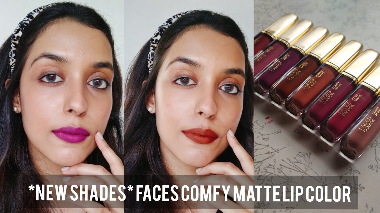 *10 NEW SHADES* FACES CANADA COMFY MATTE LIP COLOR II SWATCHES II SHREYA JAIN #reelswatches