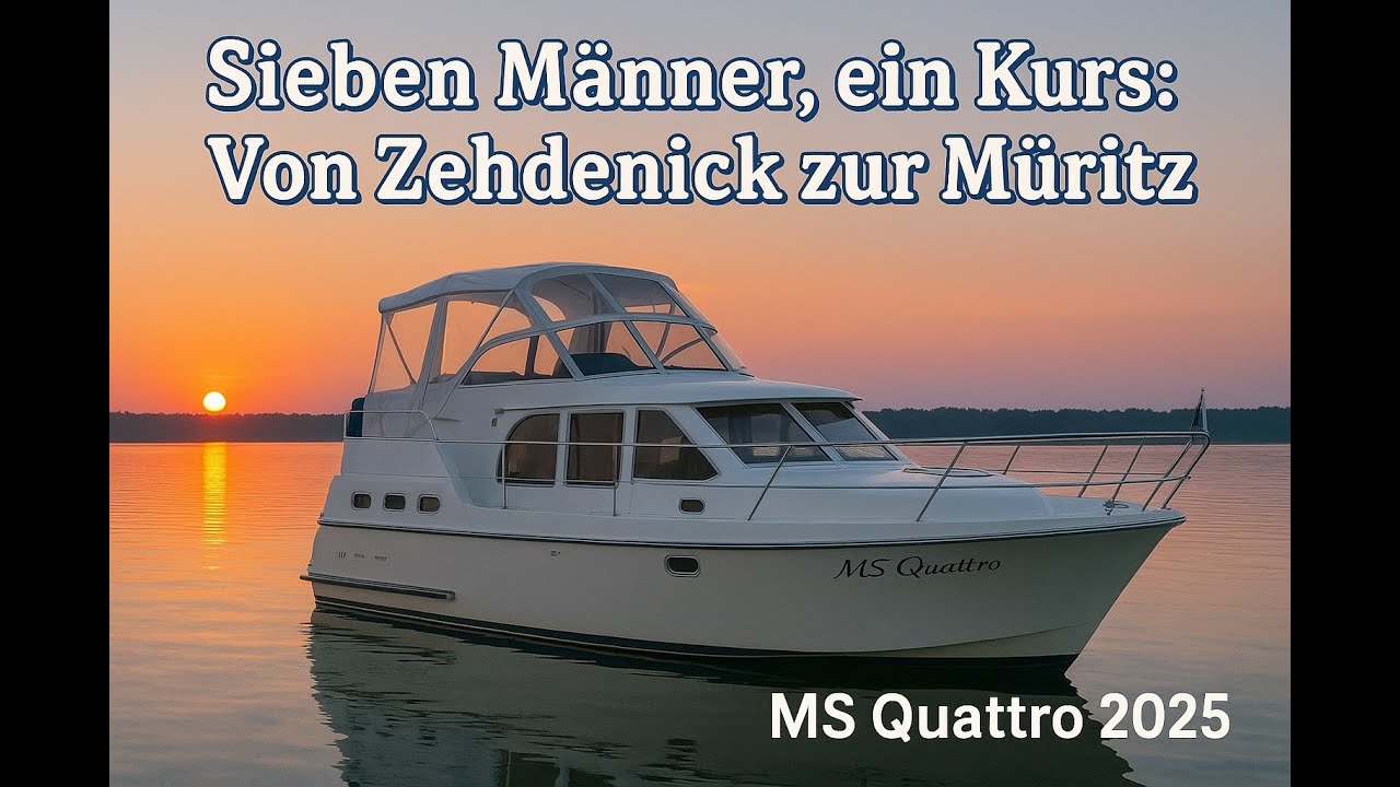 Sieben Männer, ein Kurs - Bootsfahrt von Zehdenick bis zur Müritz - MS Quattro 2025