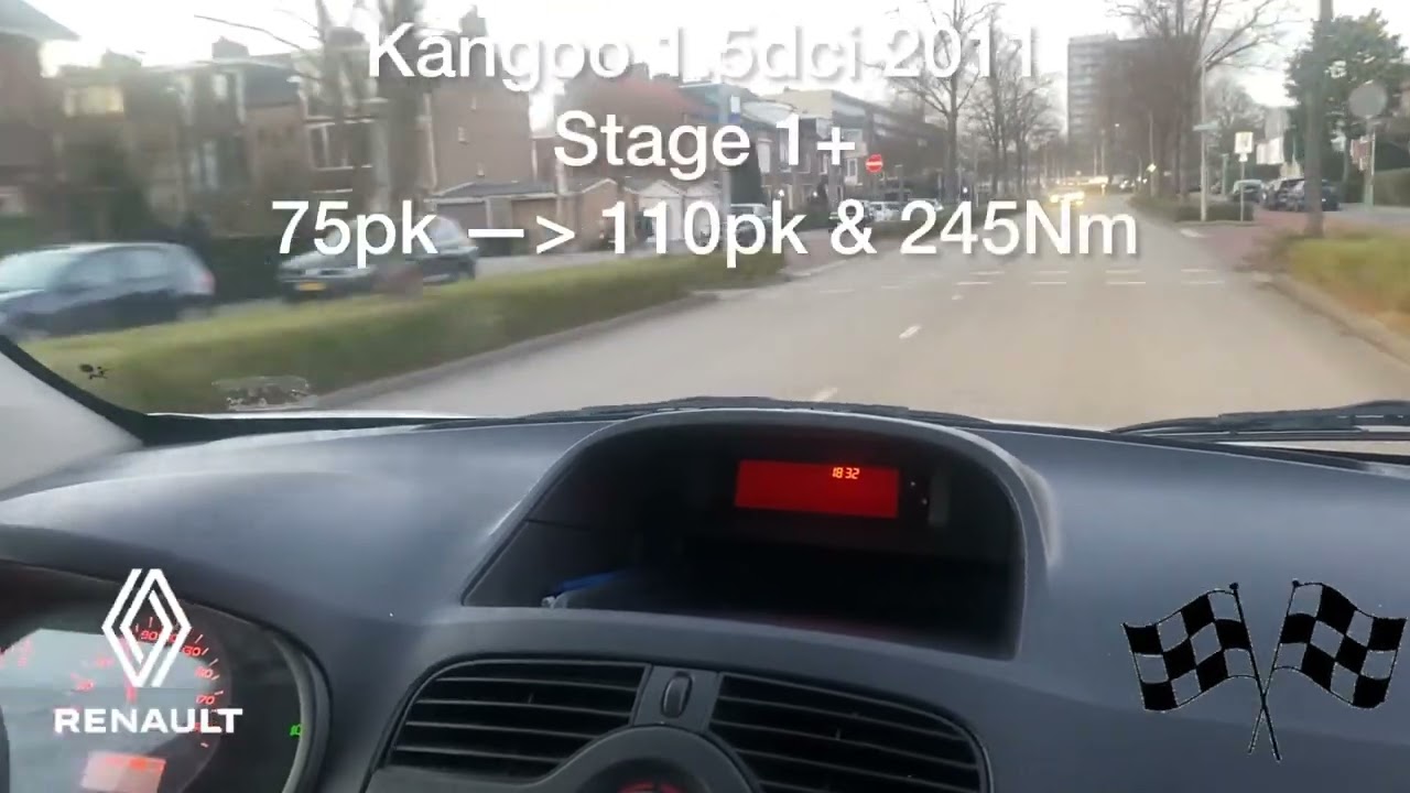 #chiptuning #renault #kangoo #1.5dci #2011 #stage1+ 75pk - 110pk & 245nm #speed #acceleration