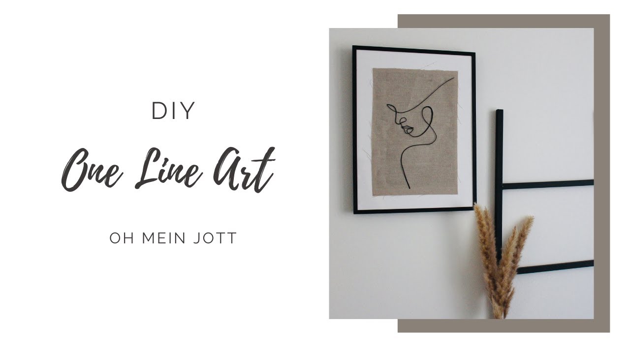 DIY One Line Art Bild mit Leinenstoff