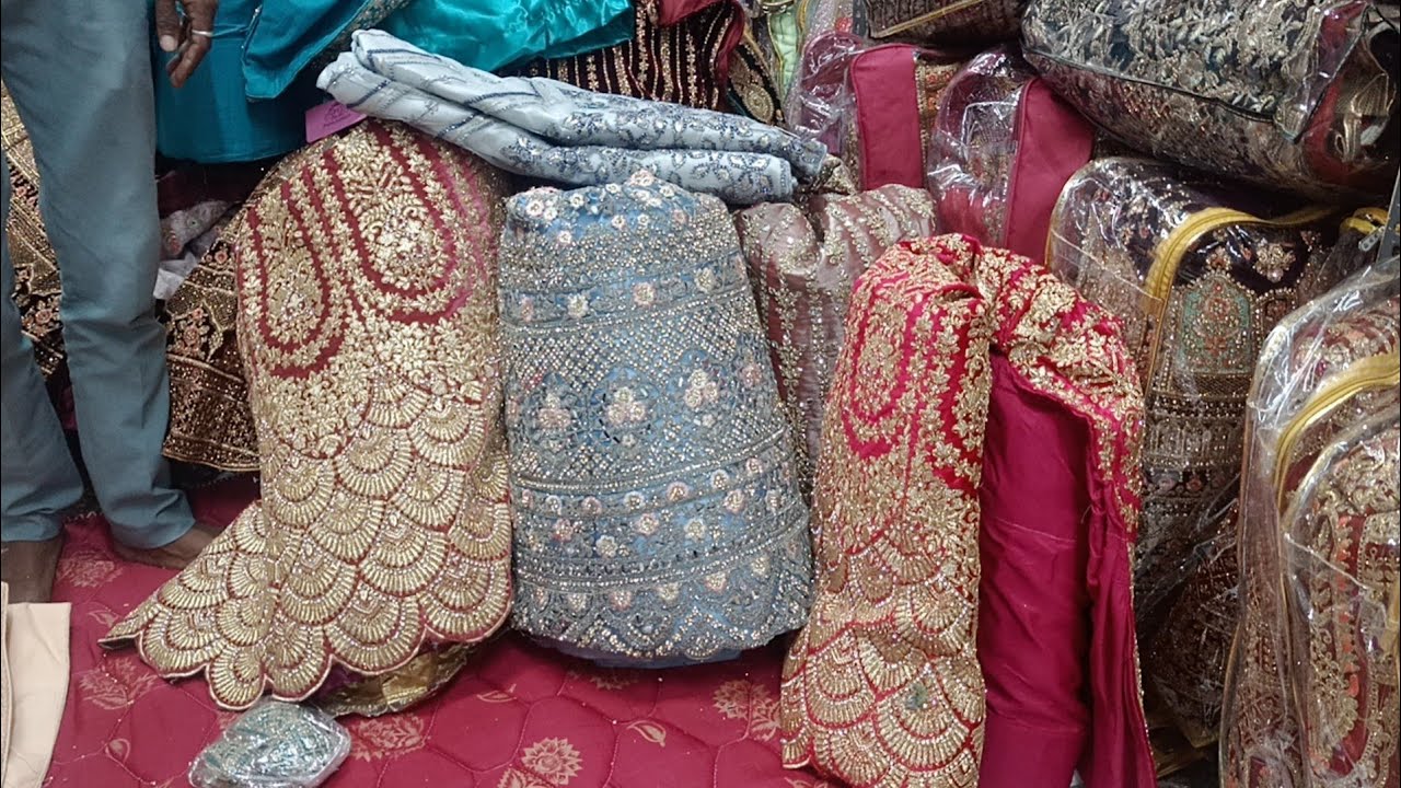 Rs.650 onwards bridal lehenga choli| chickpet Bangalore wholesale lehanga gown material