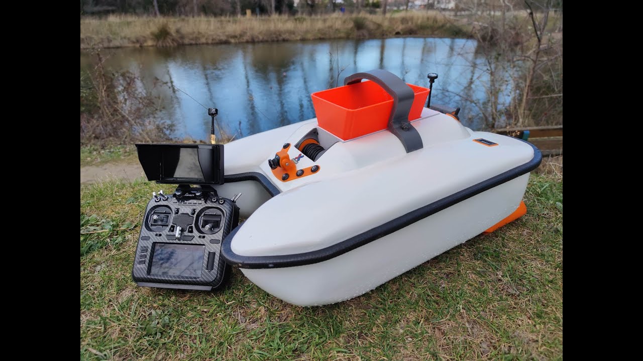 My3DBoat imprimé en PETG bait boat homemade , bateau amorceur