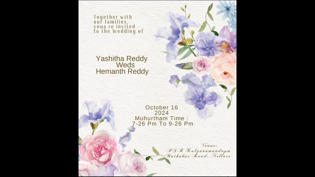 Yashitha Reddy Weds Hemanth Reddy Wedding Live Ceremony 16-10-2024