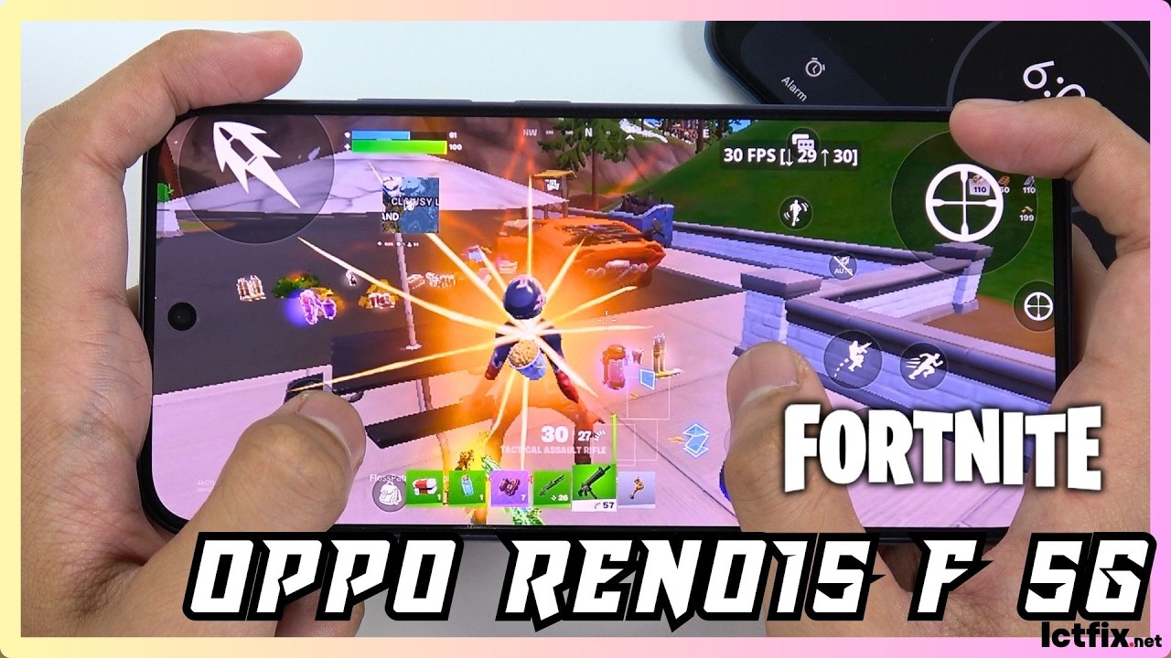 OPPO Reno15 F 5G Fortnite Gaming Test | Snapdragon 6 Gen 1, 120Hz AMOLED FPS Test