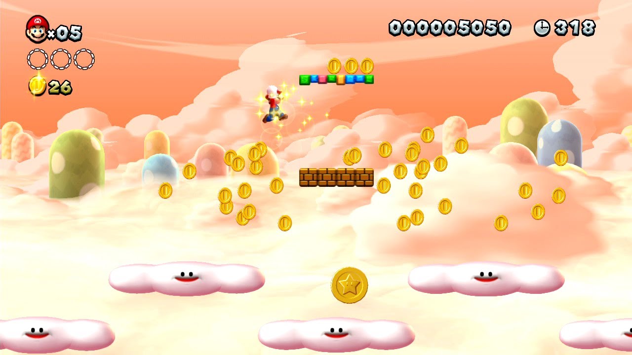 New Super Mario Bros. U - Nuvole di meringa 4 - Seconda Moneta Stella (Wii U)