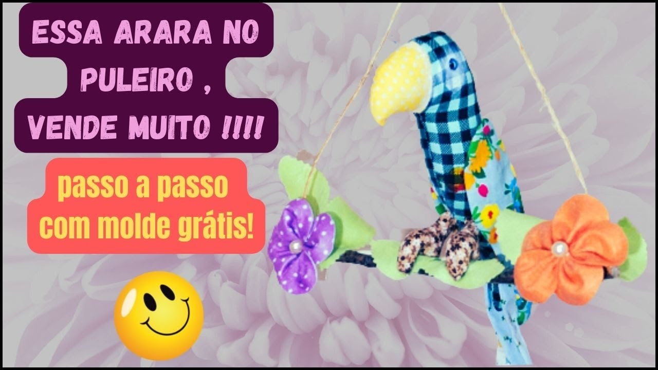 Diy  Como fazer uma ARARA DE TECIDO no puleiro , com moldes grátis ! #costuracriativa #artesanato