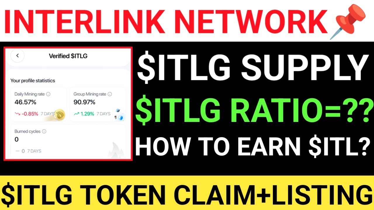 📌 INTERLINK NETWORK|| $ITLG SUPPLY🔥 CONVERSION RATIO=??🔗HOW TO EARN $ITL⛏️CLAIM+LISTING