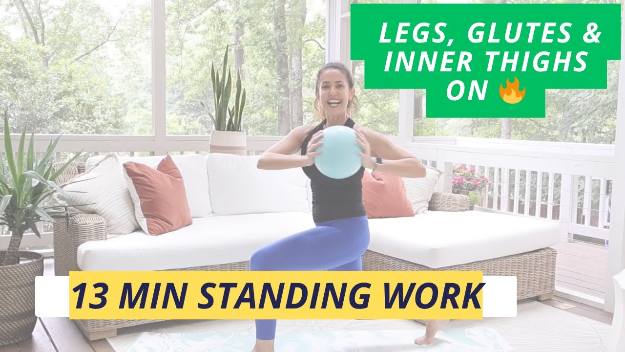 13-Min Standing Pilates Workout for Glutes, Legs & Inner Thighs (Mini Ball)