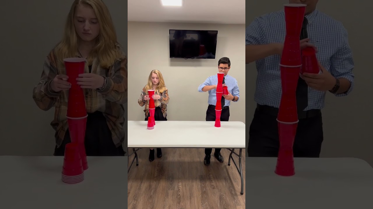 Cup Tower Challenge с Solo Cups #молодежноеслужение #детскоеслужение #молодежнаягруппа #minutetow...