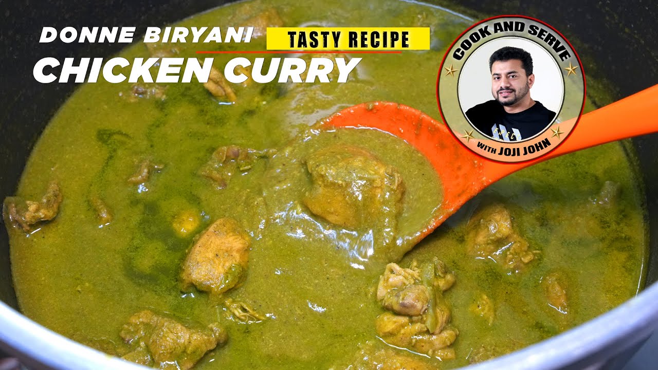 Donne Chicken Curry Recipe | Donne Biryani Chicken Curry recipe Malayalam | Green Chicken Curry