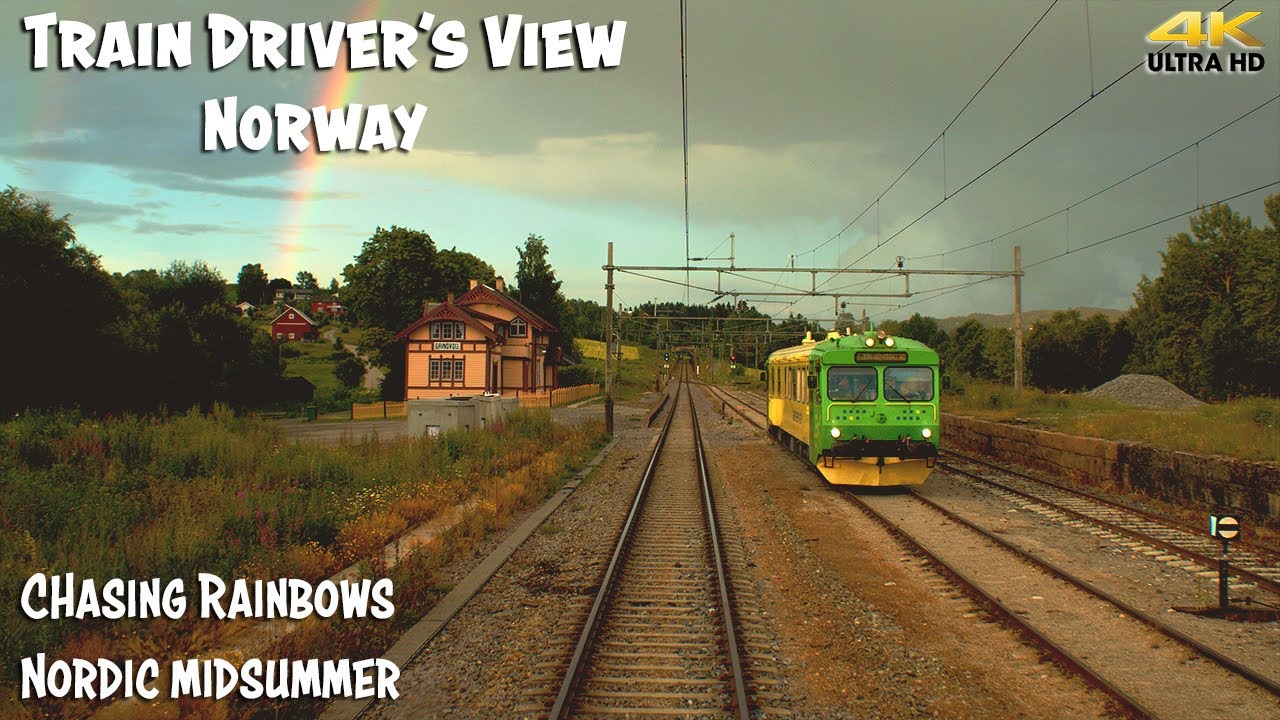 4K CAB VIEW: Afternoon Express from Ål to Oslo Chasing Rainbows