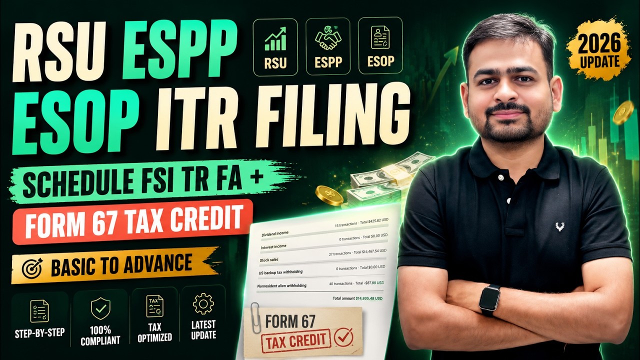 RSU ESPP ITR Filing | RSU ITR 2 Filing | RSU Declaration in ITR | How to File RSU in ITR2