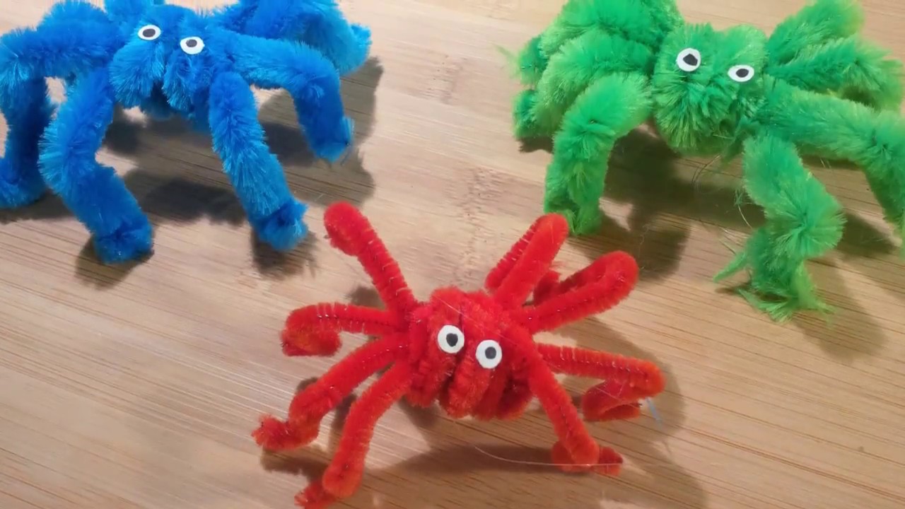DIY Plüsch-Spinne aus Pfeifenreiniger - Kinder-Bastel-Tutorial