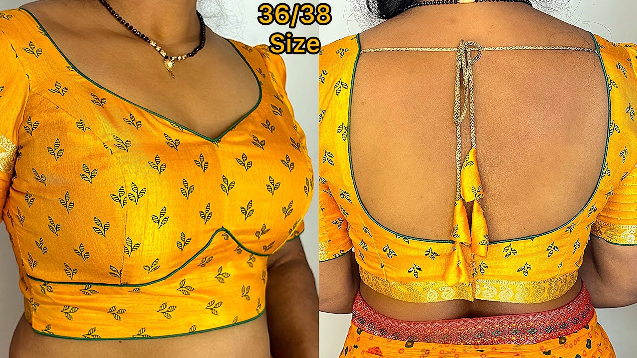 Princess cut belt blouse cutting & stitching 36/ 38 size| प्रिंसेस कट ब्लाउज कटिंग 3 piece blouse