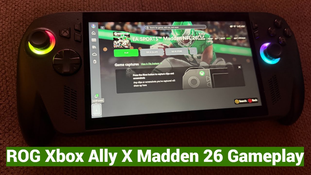 Впечатления от игрового процесса ROG Xbox Ally X в Madden NFL 26 | Насколько хорошо работает?