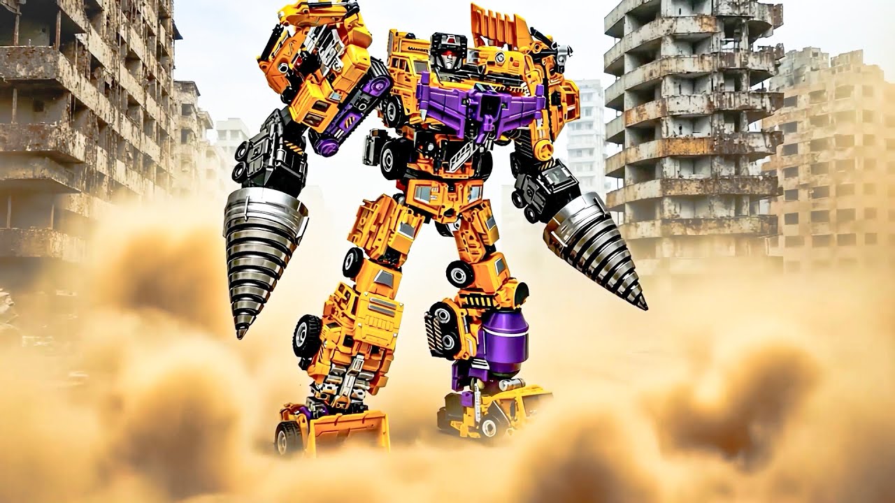 Transformers  Yellow Devastator + Upgrade kit Combine Construction Vehicles Robot Toys