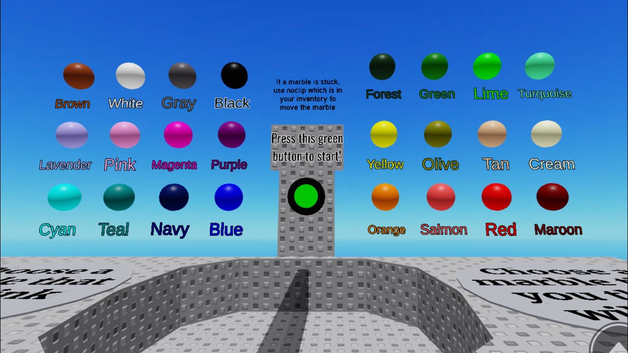 Live Play Marble race elimination in Roblox