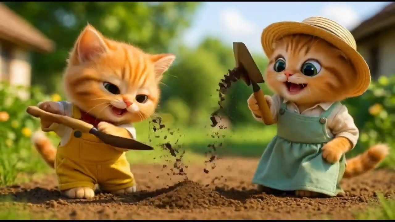 Sweet Little Kitten Enjoys a Flower Garden Adventure 🌷💖 #catvideo #cute 