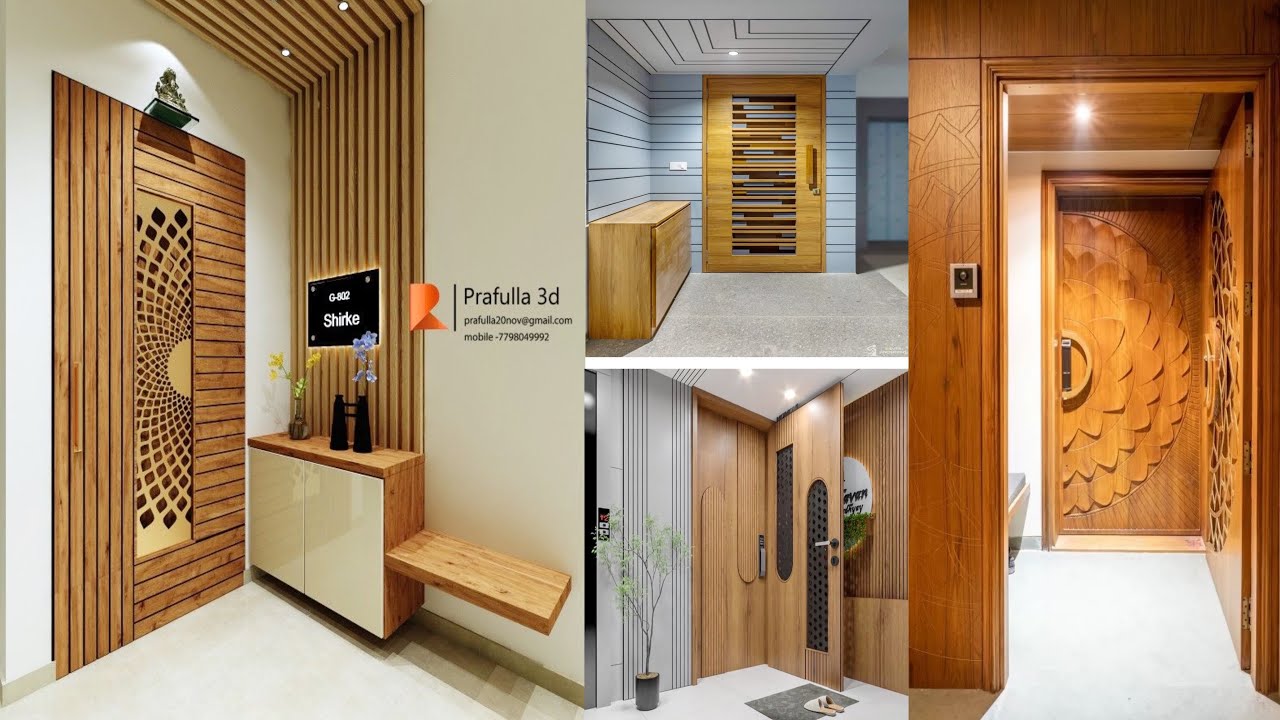 Top 60 Latest veneer finish safety door design In 2024 | Wooden Door In 2024 Catalogue Design