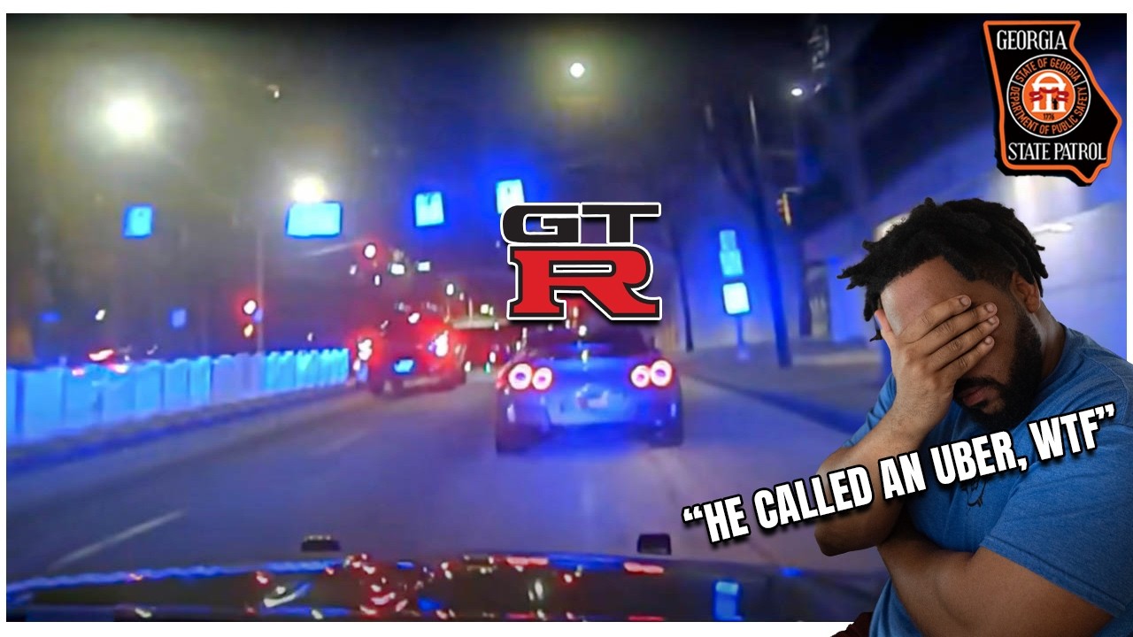 Nissan GTR hits 175mph, LOSES CONTROL & F***ING CRASHES running from GSP | Calls an UBER!