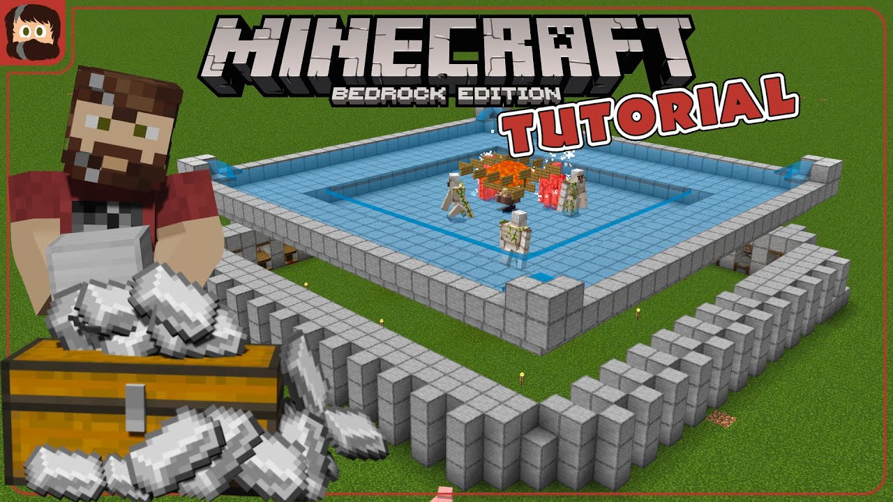 Unbreakable IRON FARM + How It Works - Bedrock - Easy - Fast - Minecraft Bedrock Tutorial