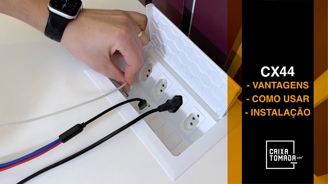 Caixa de Tomada Embutir para Mesa Escritório - CX44