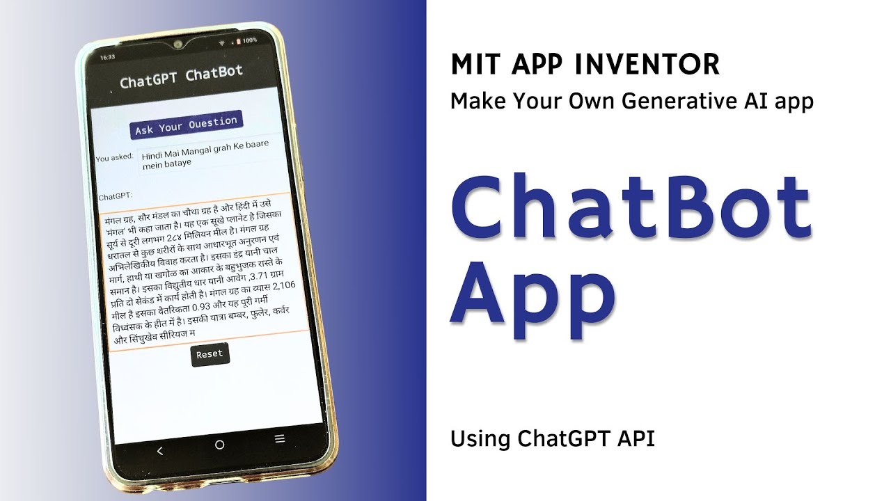Create Your Own ChatGPT-based ChatBot app with App Inventor (in Hindi)