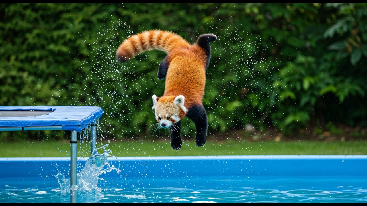 Incredible Jump with Backflip – Animals' Trampoline Splash! | Ai Veo 3