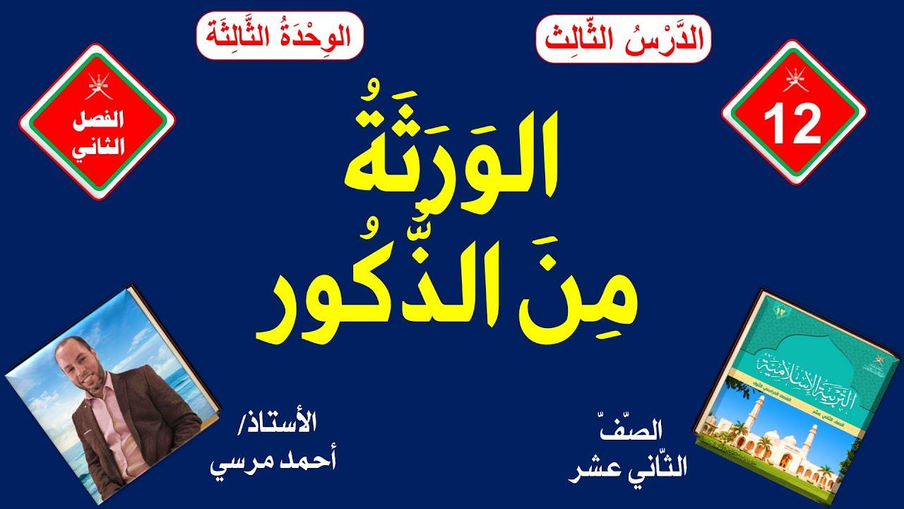 الورثة من الذكور | الصف الثاني عشر | الفصل الثاني