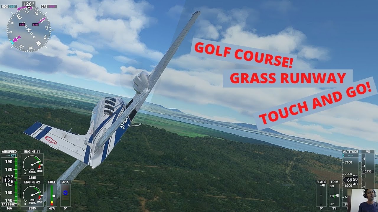 MSFS 2020 KENYA: Golf course, Grass runway and a touch and go!