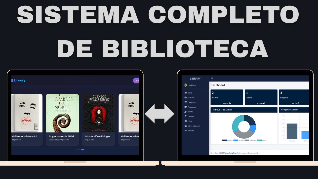 ✅Sistema Web Completo de Biblioteca + Portal Web