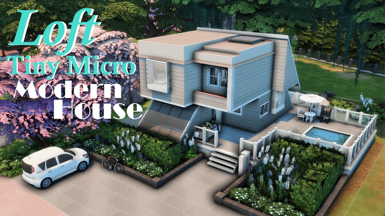 🤍Loft Tiny Micro Modern House Stop motion THE SIMS4 #sims4builds #Les Sims 4 #模擬市民4 #ザ・シムズ 4