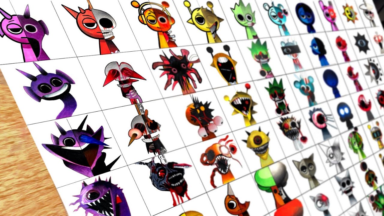 Drawing All Sprunki Incredibox Phase 1 VS Phase 2 VS Phase 3 VS Phase 4 VS Phase 5 Vs Phase 6