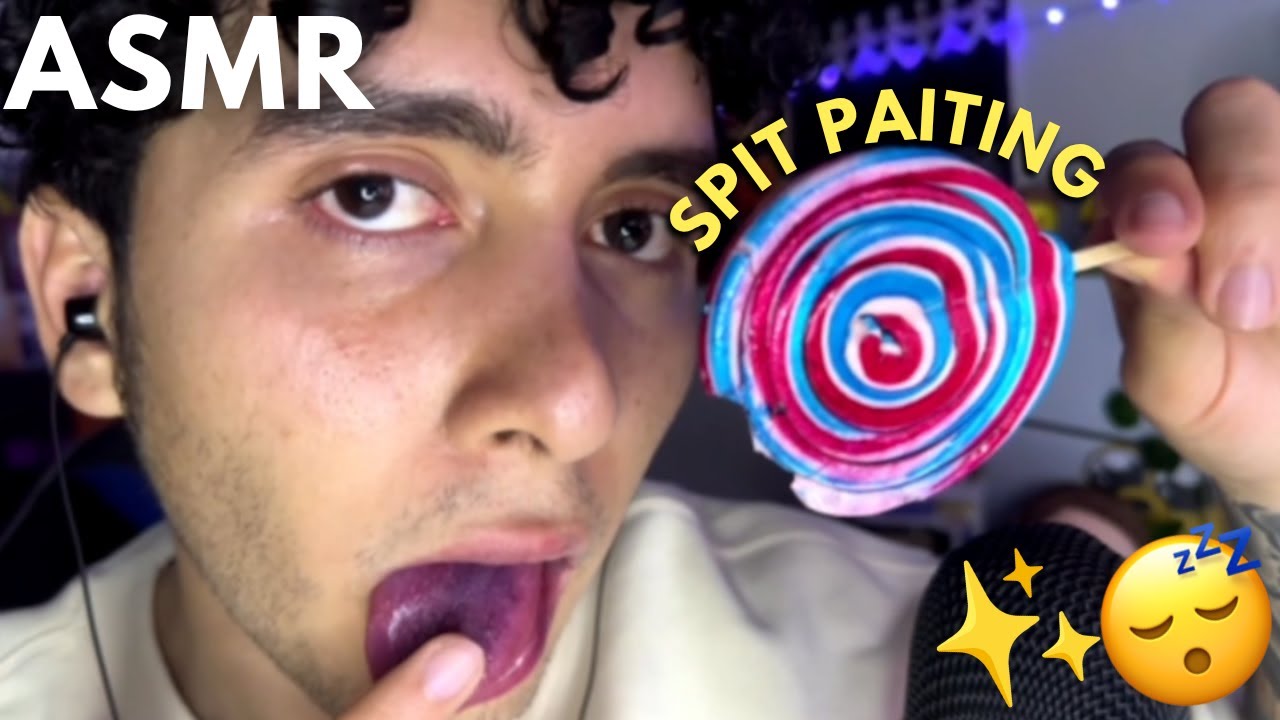 ASMR🍭spit paiting con una paleta✨