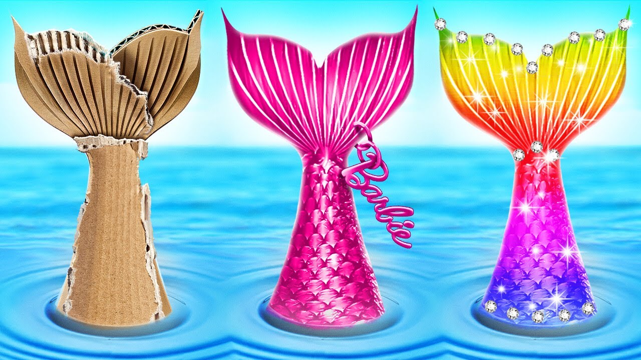 Barbie Menjadi Putri Duyung 😍🧜‍♀️ DIY Barbie Keren Untuk Meningkatkan Kreativitas Anda oleh YOWZA!