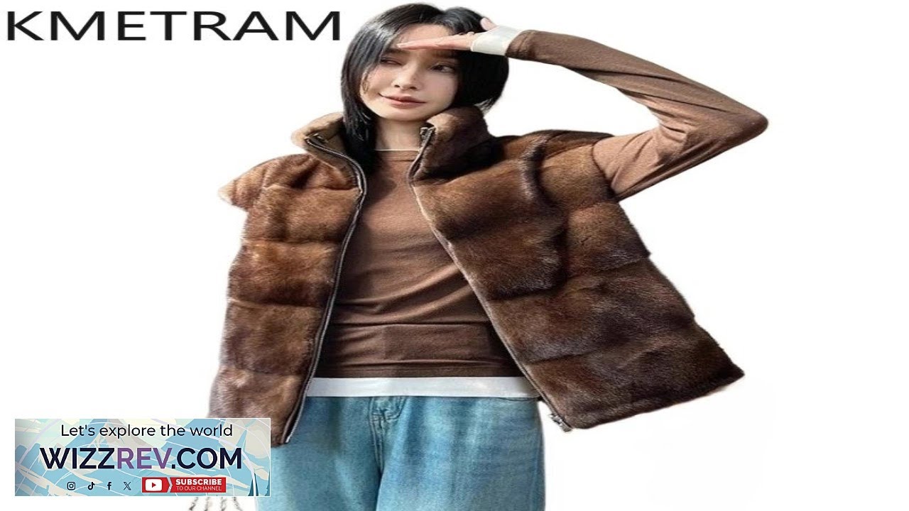 100% Mink Fur Vest Woman Luxury Reversible Sleeveless Real Fur Coat Woman
