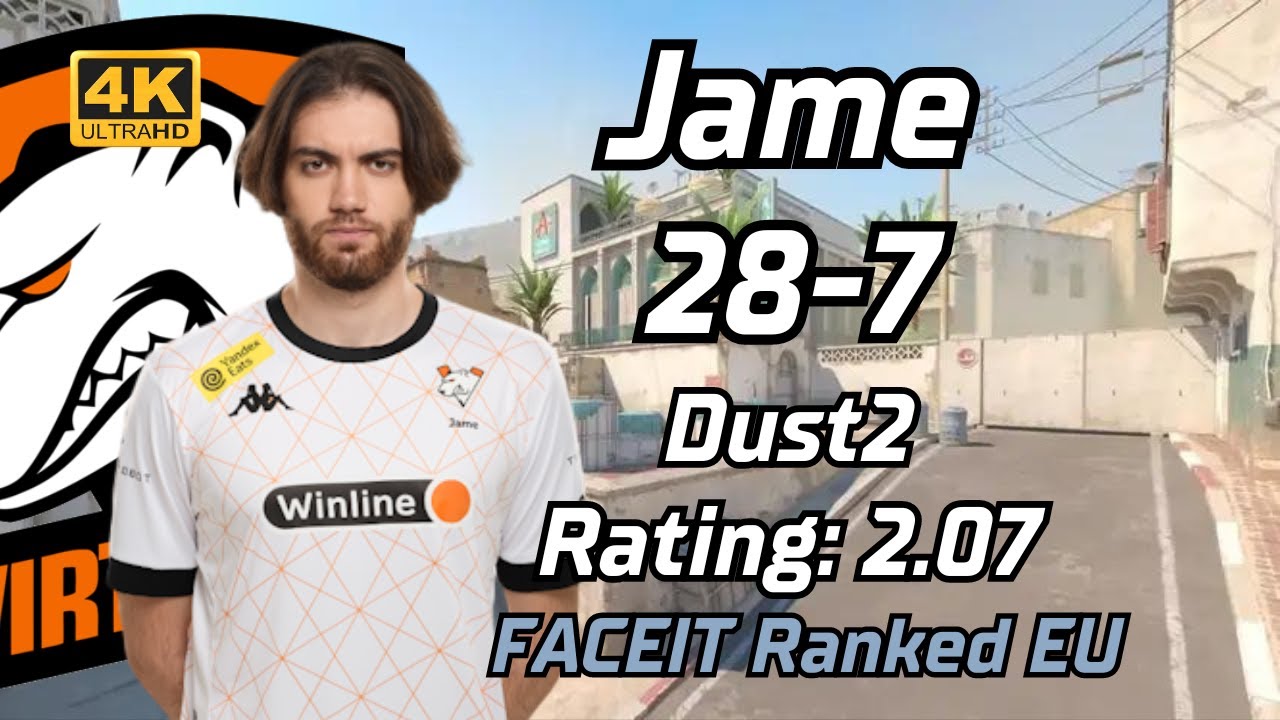 【4K】Jame(28-7) rating:2.07 (Dust2) | FACEIT Ranked EU | Jun 2, 2024 #cs2 #pov