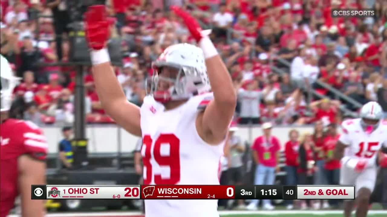 Julian Sayin Floats a TD Pass to Will Kacmarek vs. Wisconsin | Ohio State Football | 10/18/25