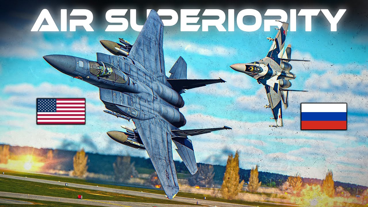 Лучшие тяжеловесы | F-15 Eagle против Su-27 Flanker DOGFIGHT | Цифровой боевой симулятор | DCS |
