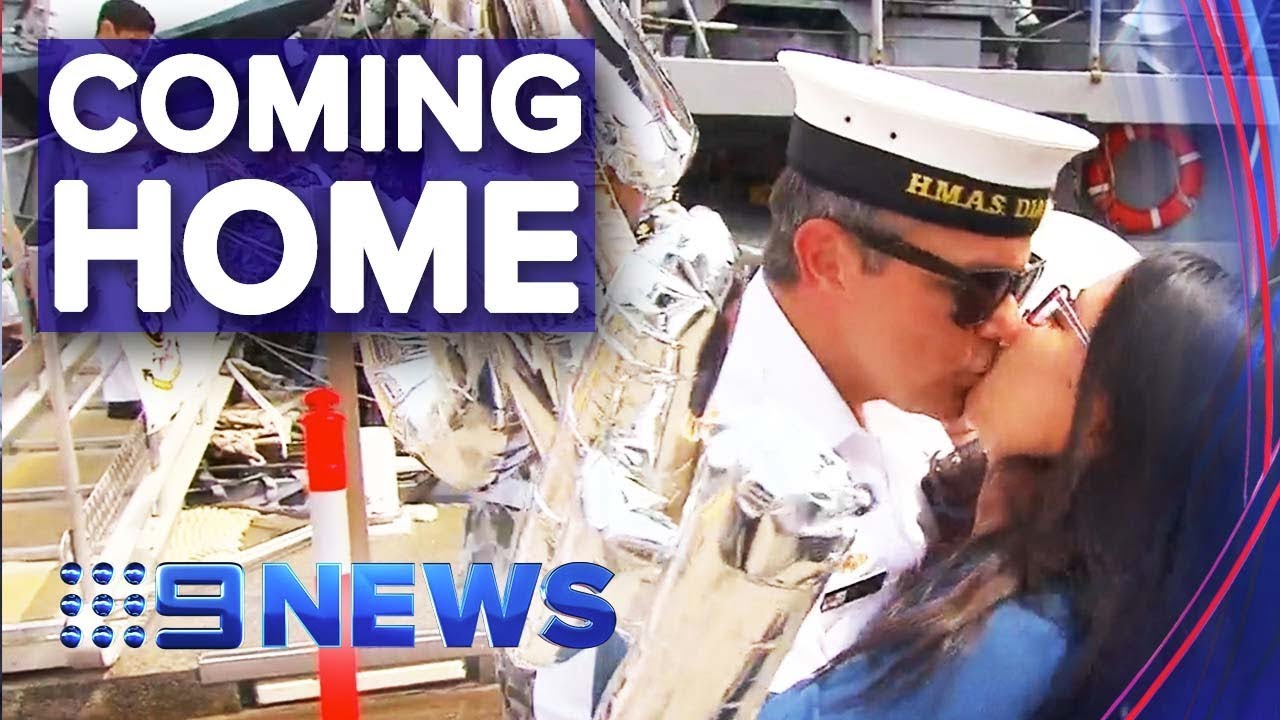 Australian navy ships return home in time for Christmas | Nine News Australia