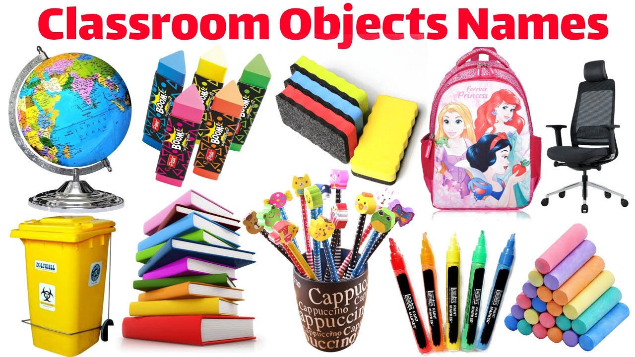 20 Classroom Items Names | Learn Classroom Items in English | Educational Video