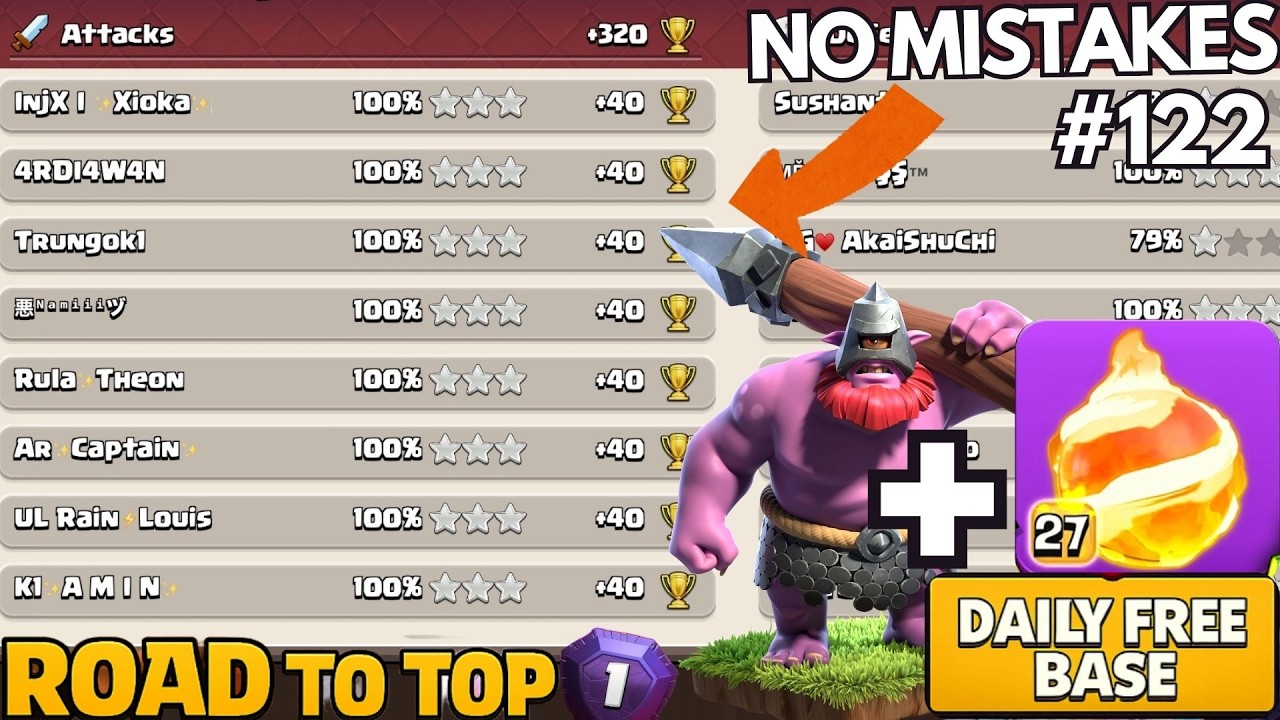 Is This My Best Attacking Day of the Season | FREE TH18 BASE LINK | Daily Ranked Attacks #122