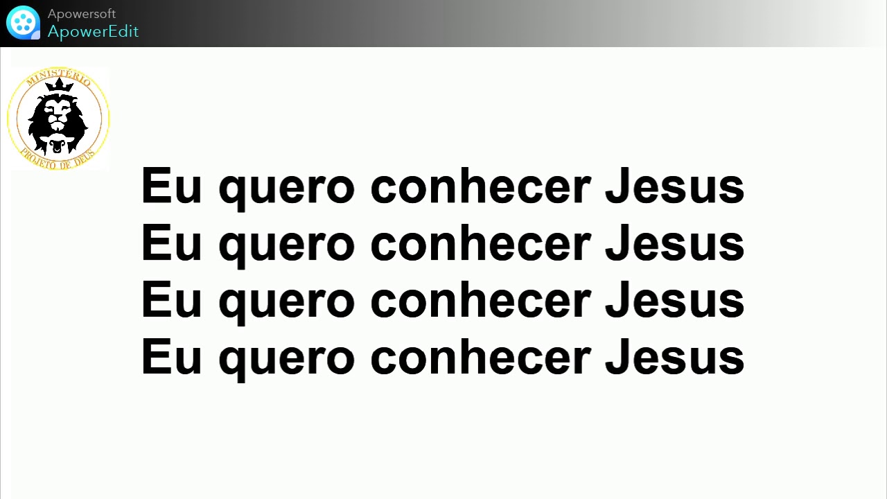 Eu quero conhecer Jesus - Playback com letra (Cit. Salt). (Original)